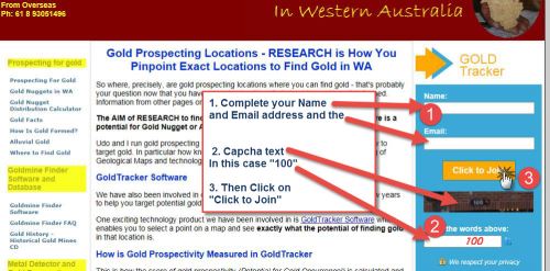 GoldTracker optin form