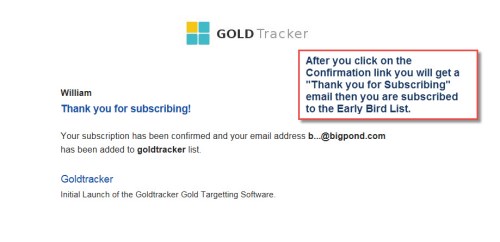 GoldTracker optin success