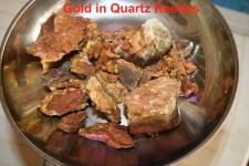 Gold in Quartz from a 6 Ounce patch - Click to enlarge