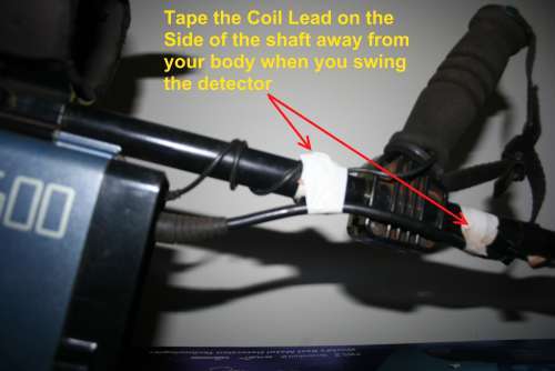 Minelab 4500 lead setup to prevent noise.