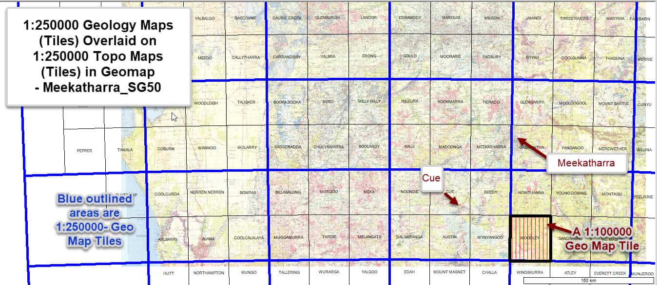 Geomap With Meekatharra  Mining District Tiled Geological Maps overlay