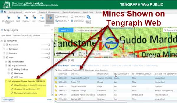 Gold Locations - How to find old gold mines through Tengraph Web and use that information to help you locate gold in WA.