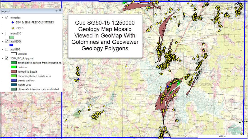 Cue SG50-15 with Geology Polygons and Gold Mines
