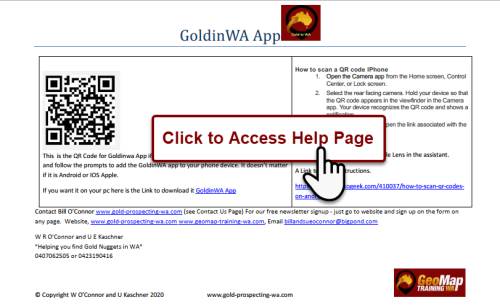 Gold In WA App Help Page